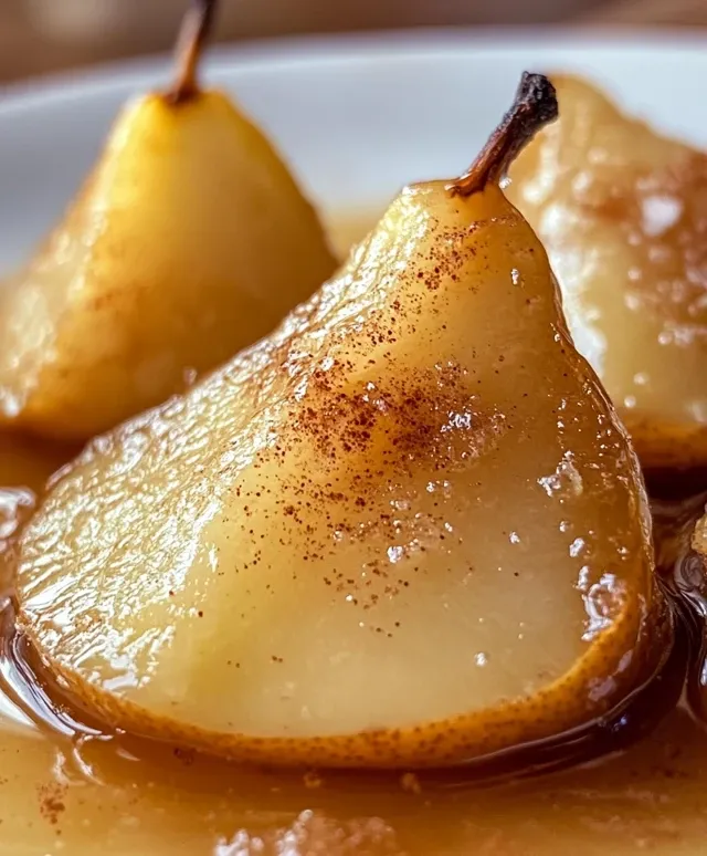 Poires Caramélisées avec une Touche Noisette