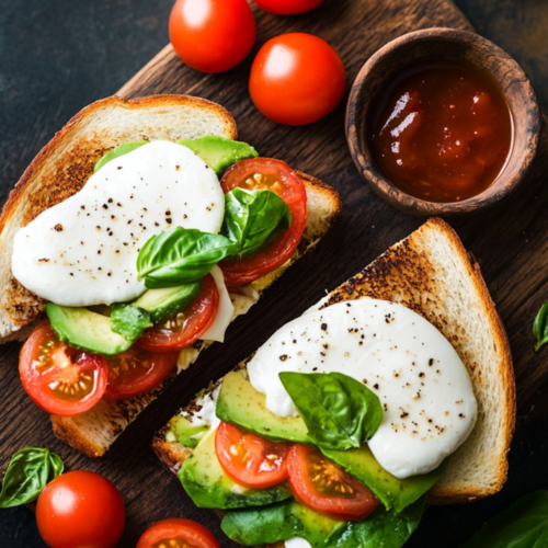 Sandwich grilled cheese avocat mozzarella tomate