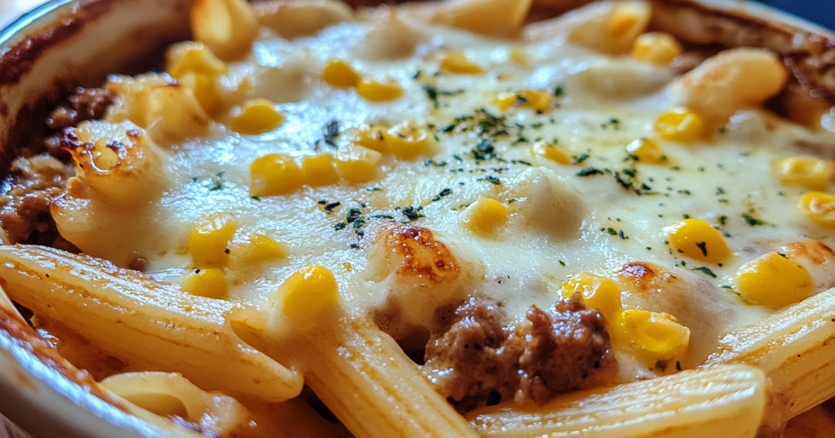 Pâtes au bœuf maïs et cheddar ranch