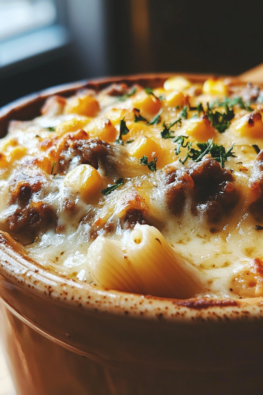 Pâtes au bœuf maïs et cheddar ranch
