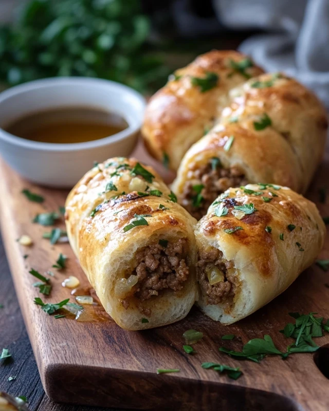 pains farcis à la viande hachée