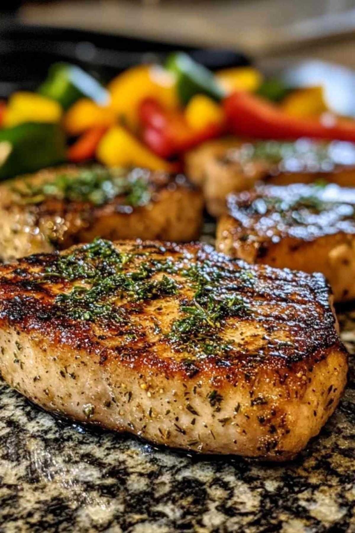Préparation du mélange d’herbes pour côtelettes de porc