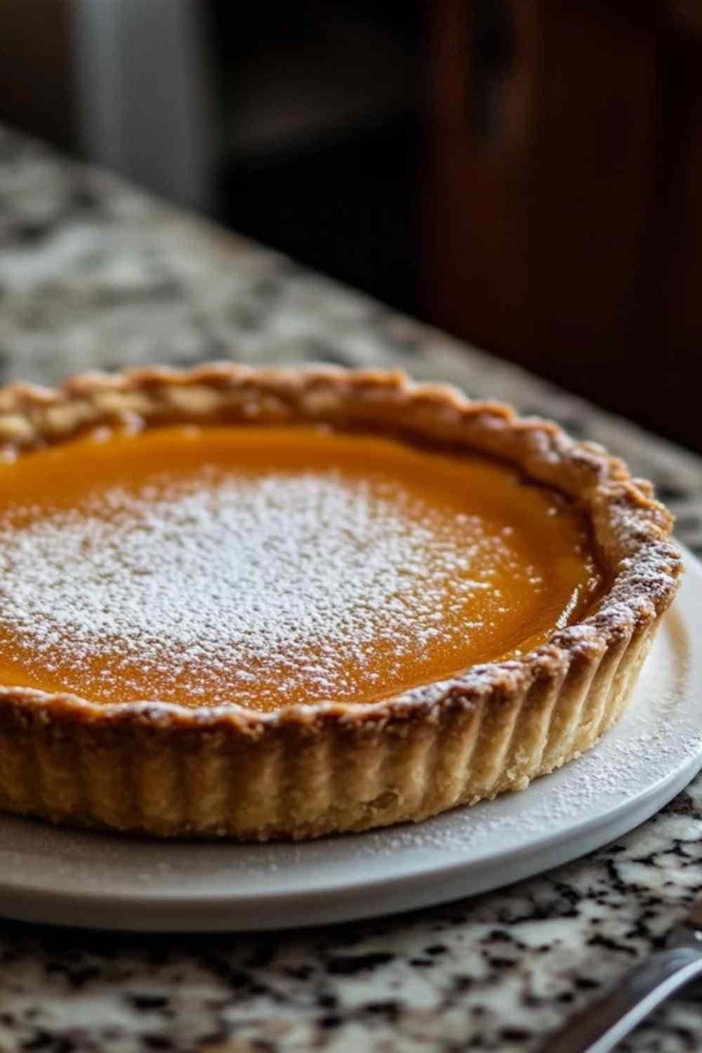 Tarte au sucre chti du Nord traditionnelle dorée et caramélisée