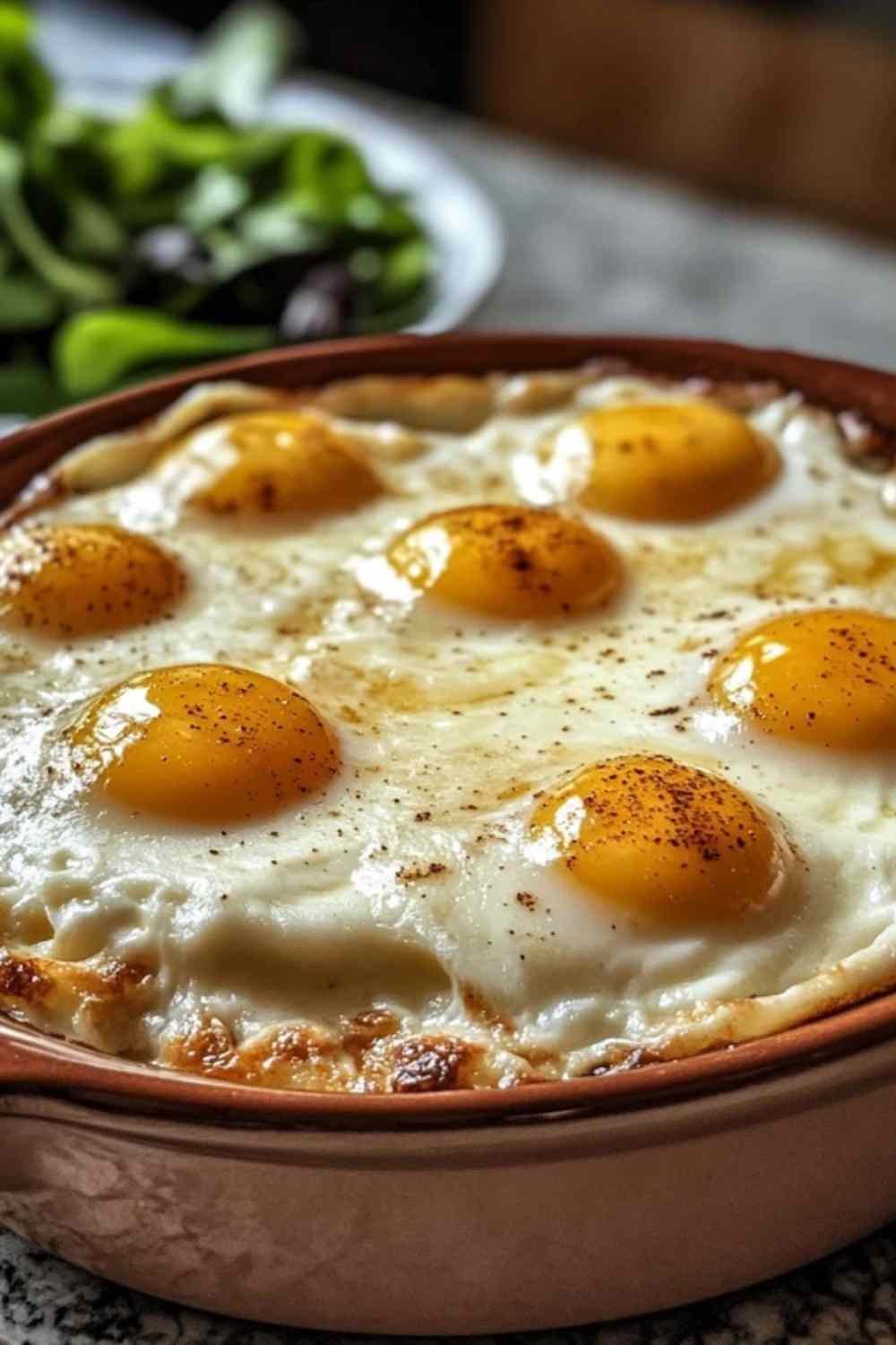 Gratin d’œufs durs à la béchamel doré et fumant