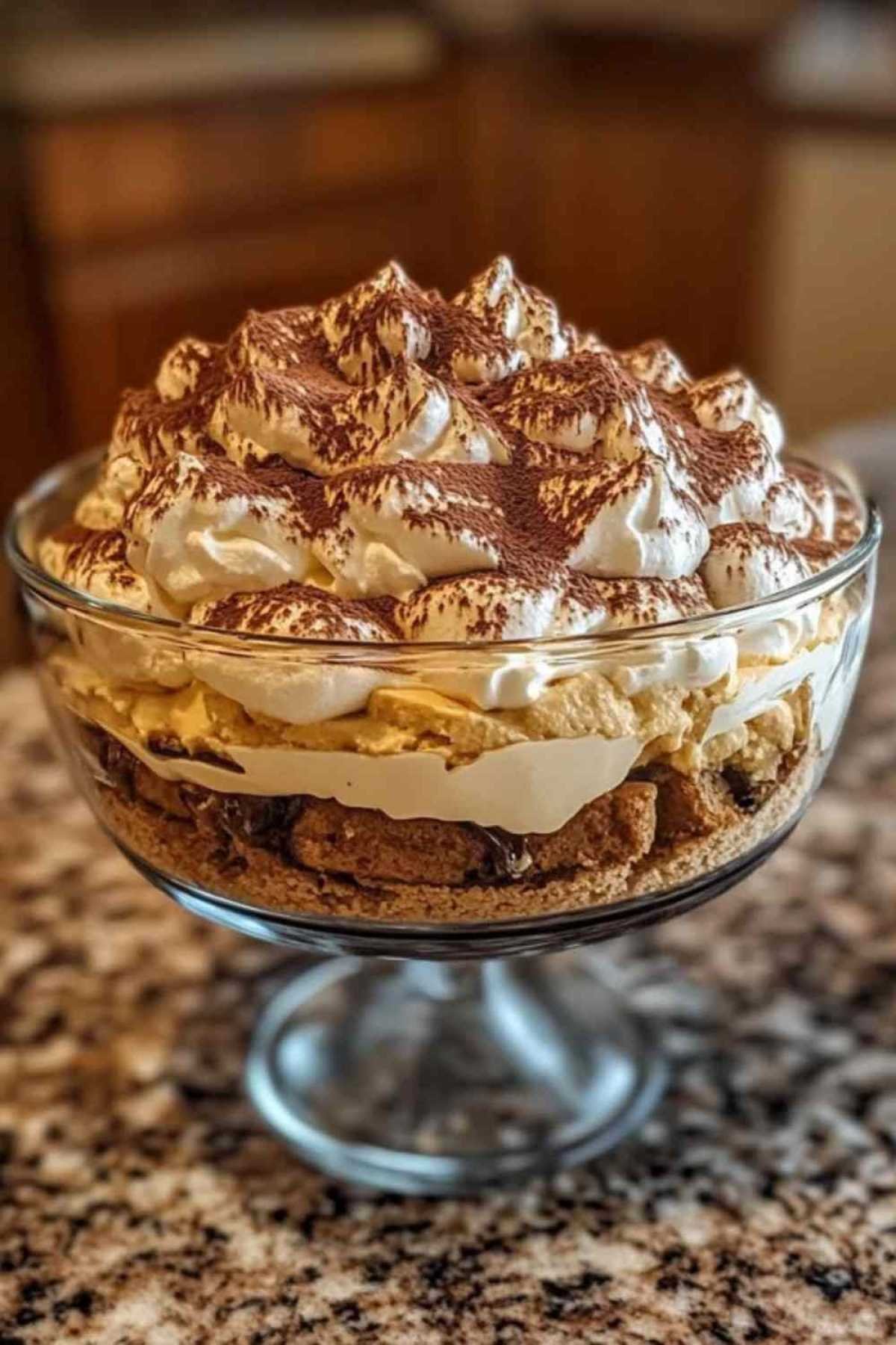 Part individuelle de tiramisu au chocolat noir