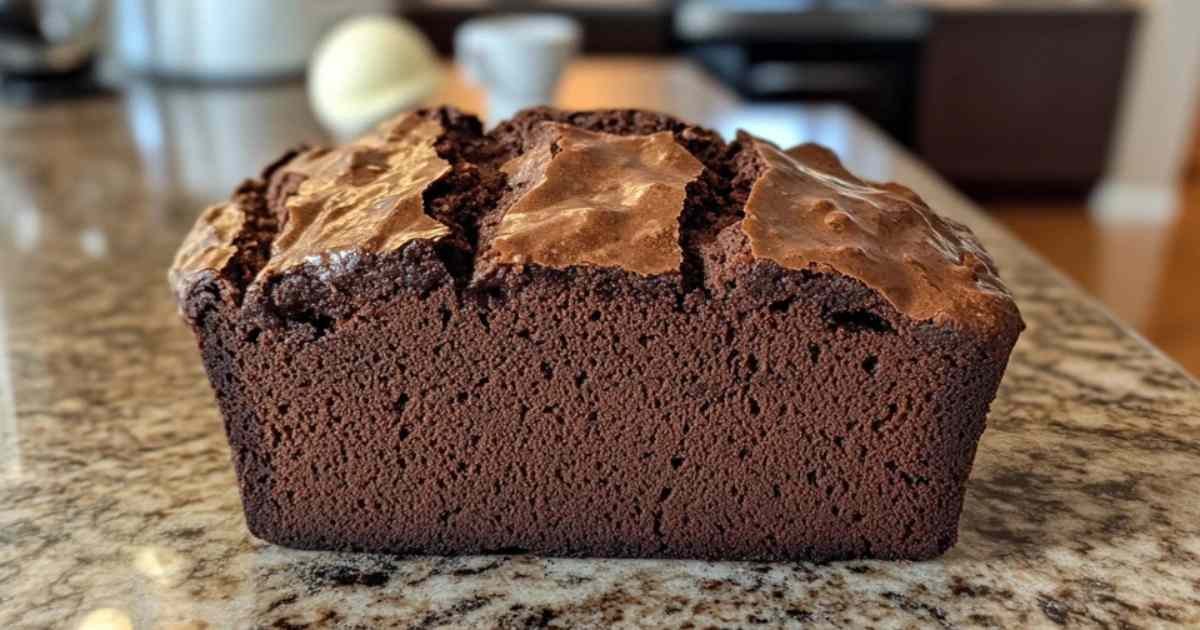 Pain aux brownies au chocolat chaud avec croûte craquée et cœur fondant