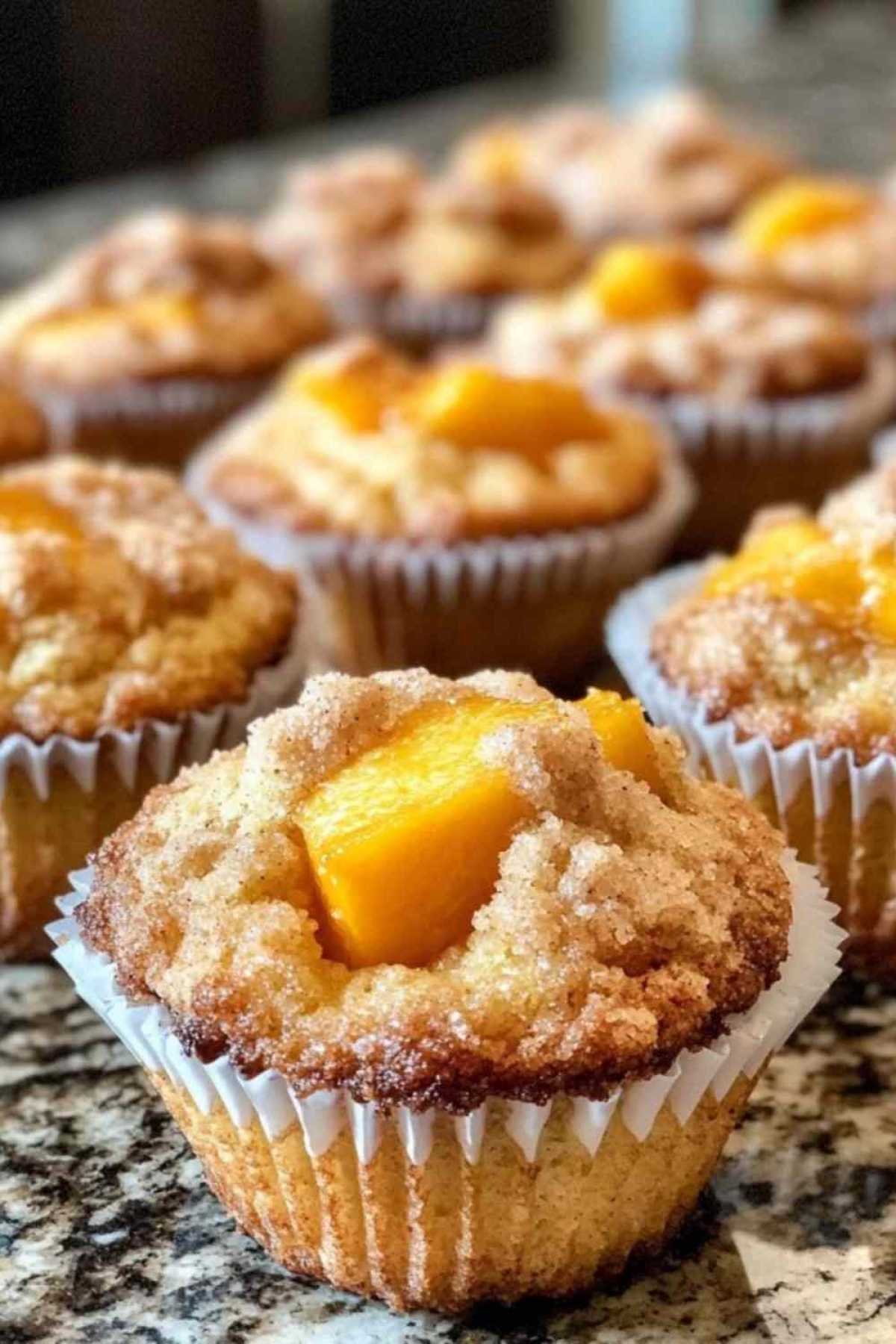 Préparation de la pâte aux pêches pour muffins