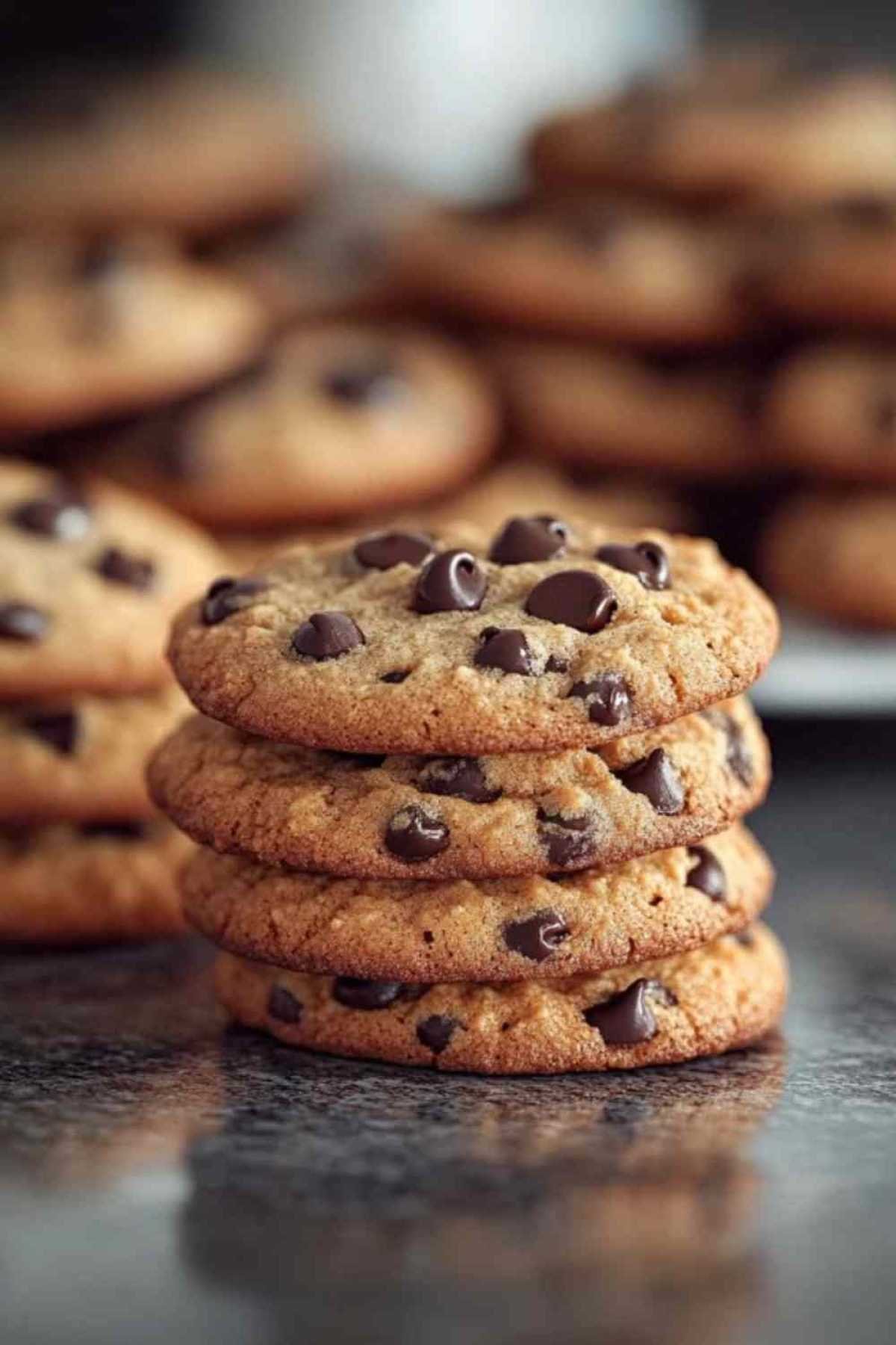 Cookie puffy aux pépites de chocolat coupé en deux montrant sa texture intérieure