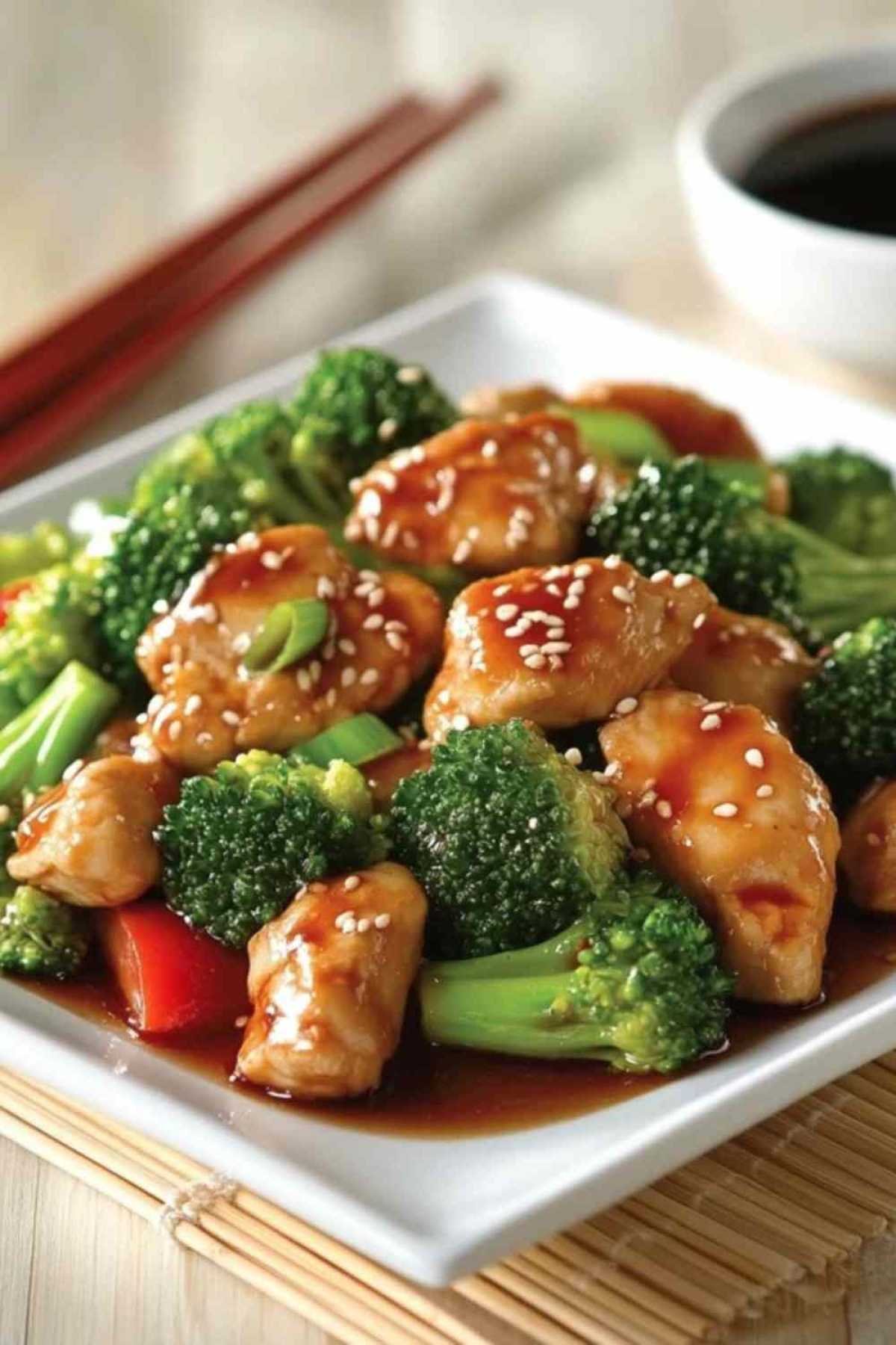 Ingrédients frais pour sauté de poulet et brocoli