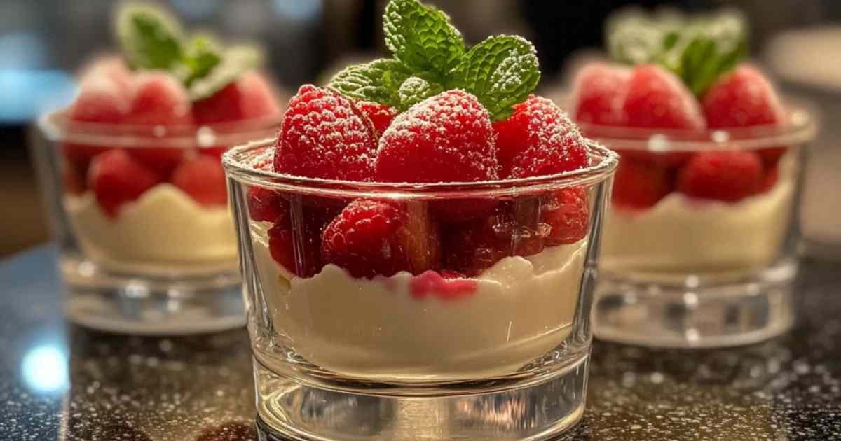 Préparation du mélange mascarpone et fruits rouges frais