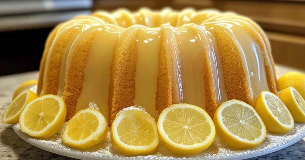 Tranche de gâteau au citron sur assiette blanche
