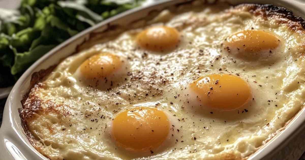 Disposition des œufs durs dans un plat à gratin