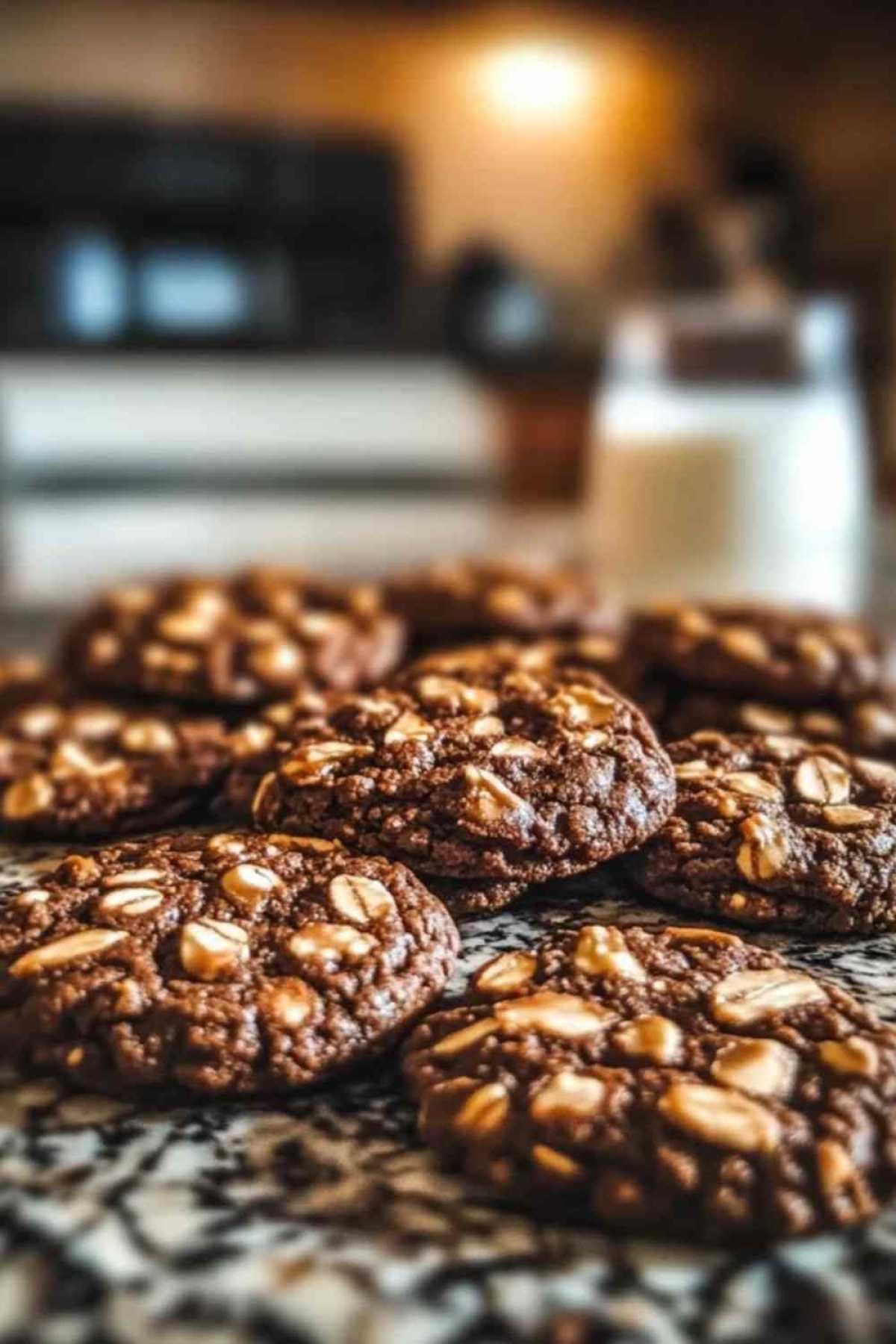 Déposer des cuillerées de préparation chocolatée sur du papier sulfurisé.