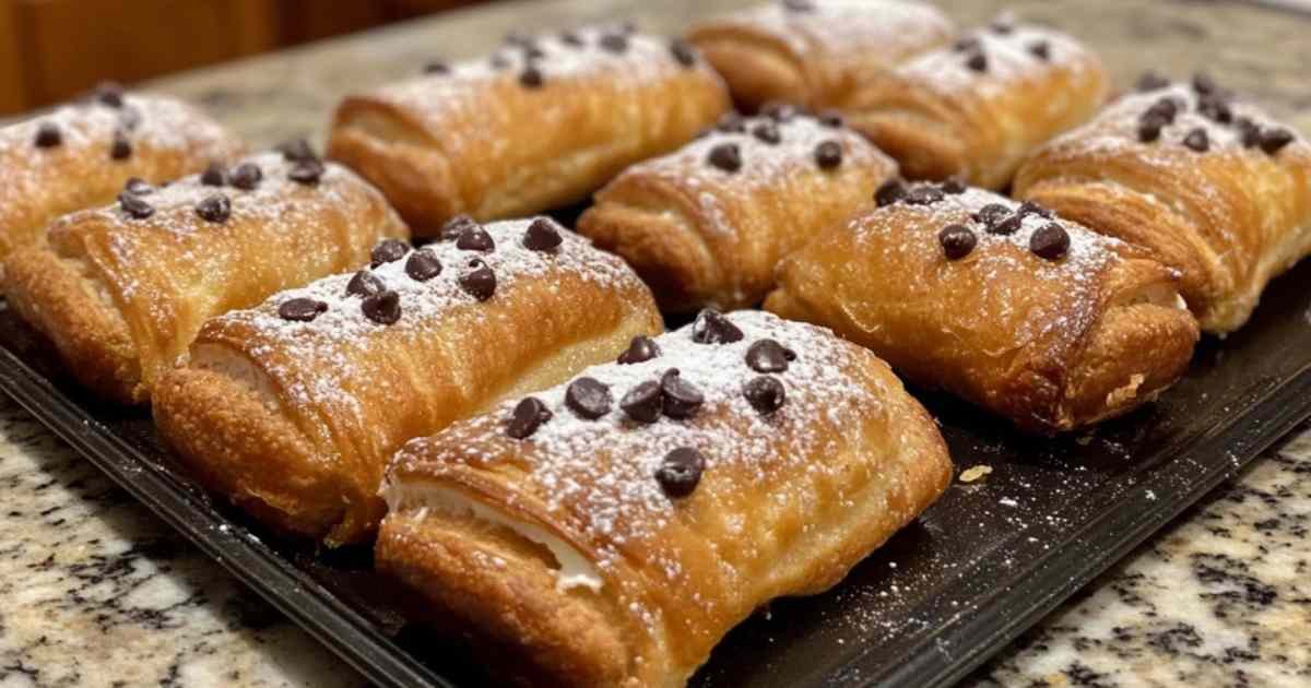 Cannoli italiens authentiques avec garniture à la ricotta et pépites de chocolat