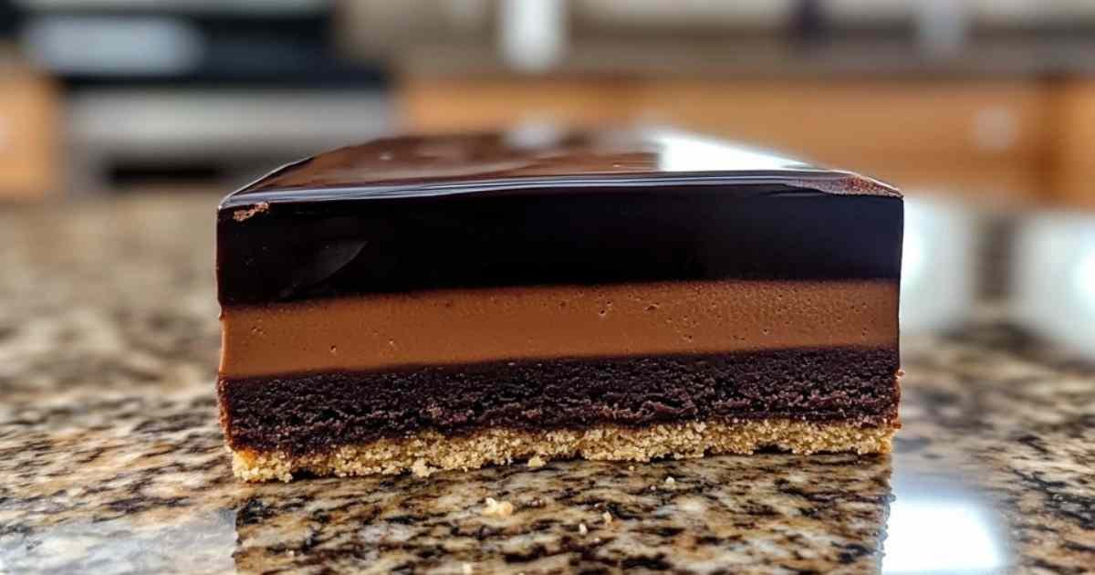 Part de gâteau mousse au chocolat montrant la texture