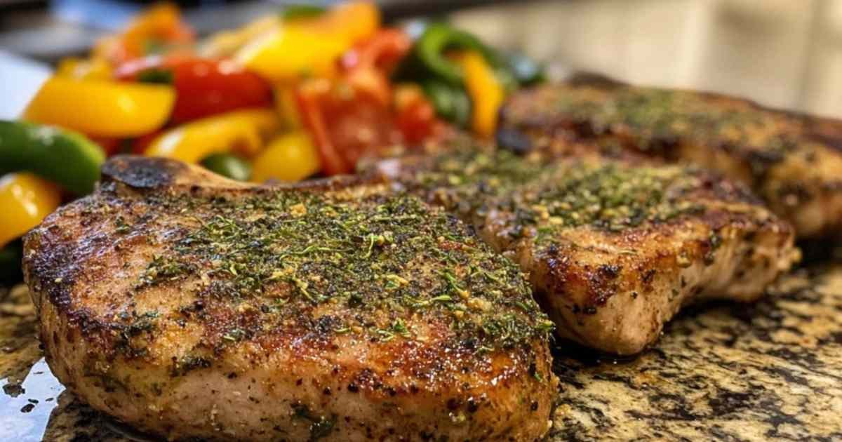Côtelettes de porc en croûte d’herbes cuites à l’airfryer