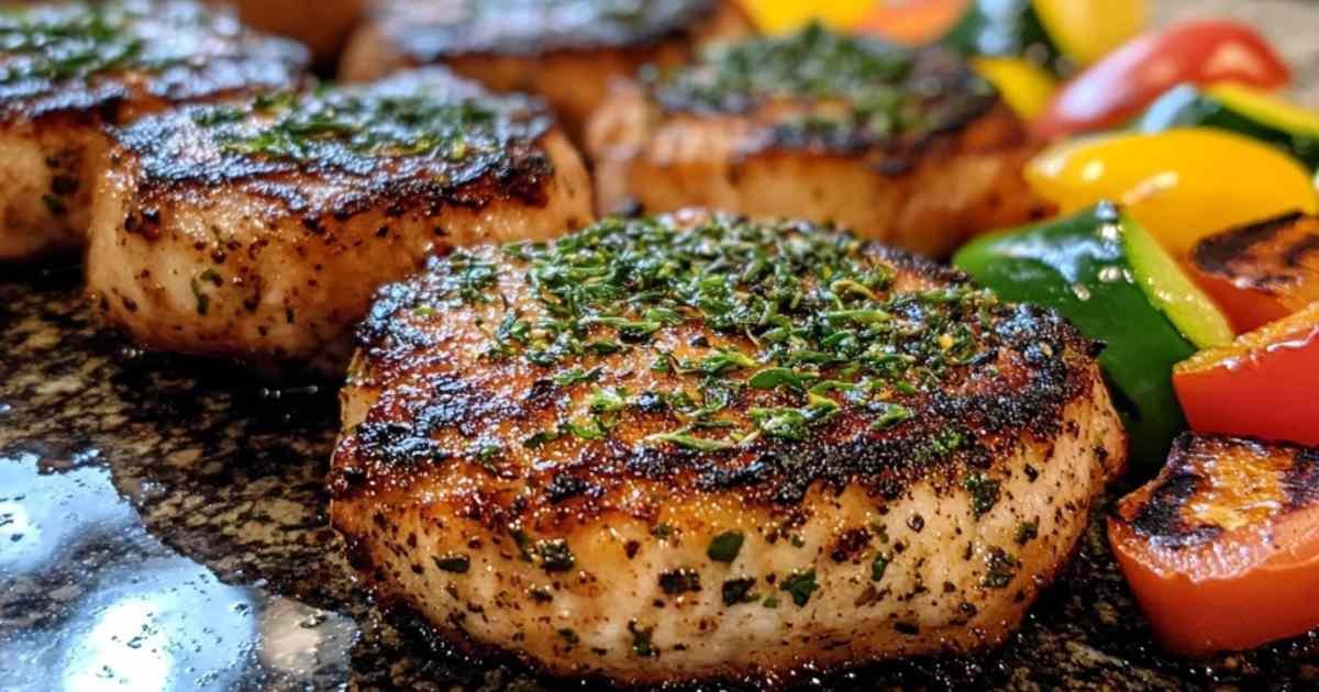 Côtelettes de porc en croûte d’herbes cuites à l’airfryer