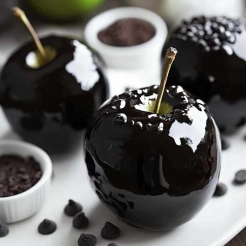 Préparation du sirop noir pour pommes candies