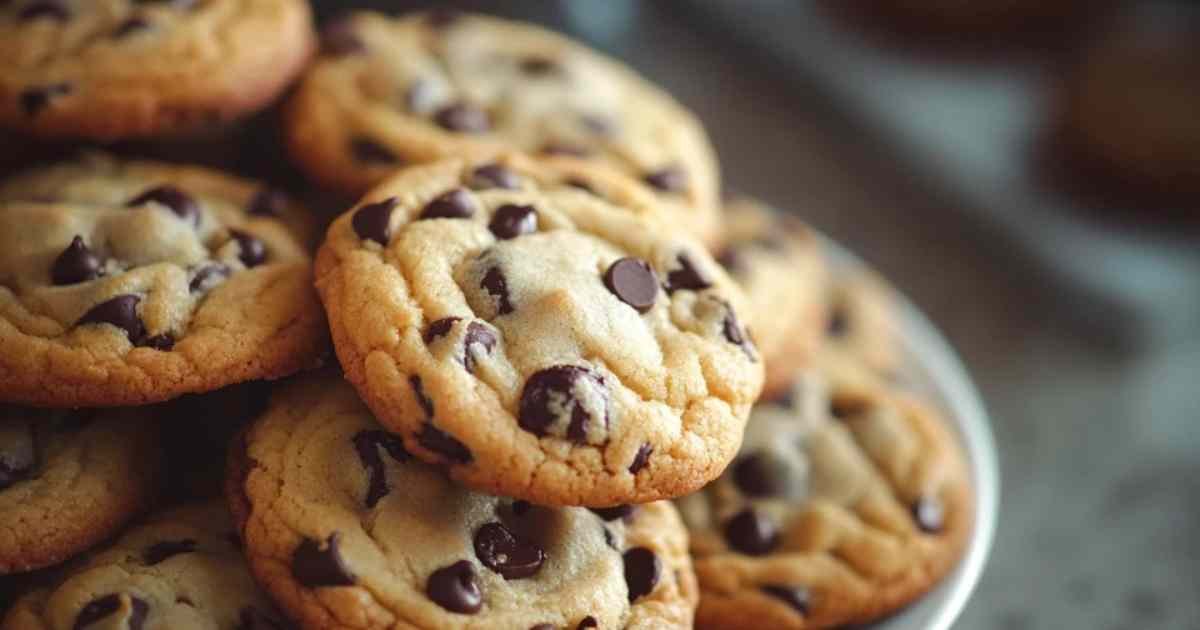 Cookies puffy aux pépites de chocolat fraîchement sortis du four