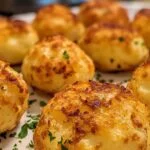 Étapes de préparation des boulettes de pommes de terre montrant la panure