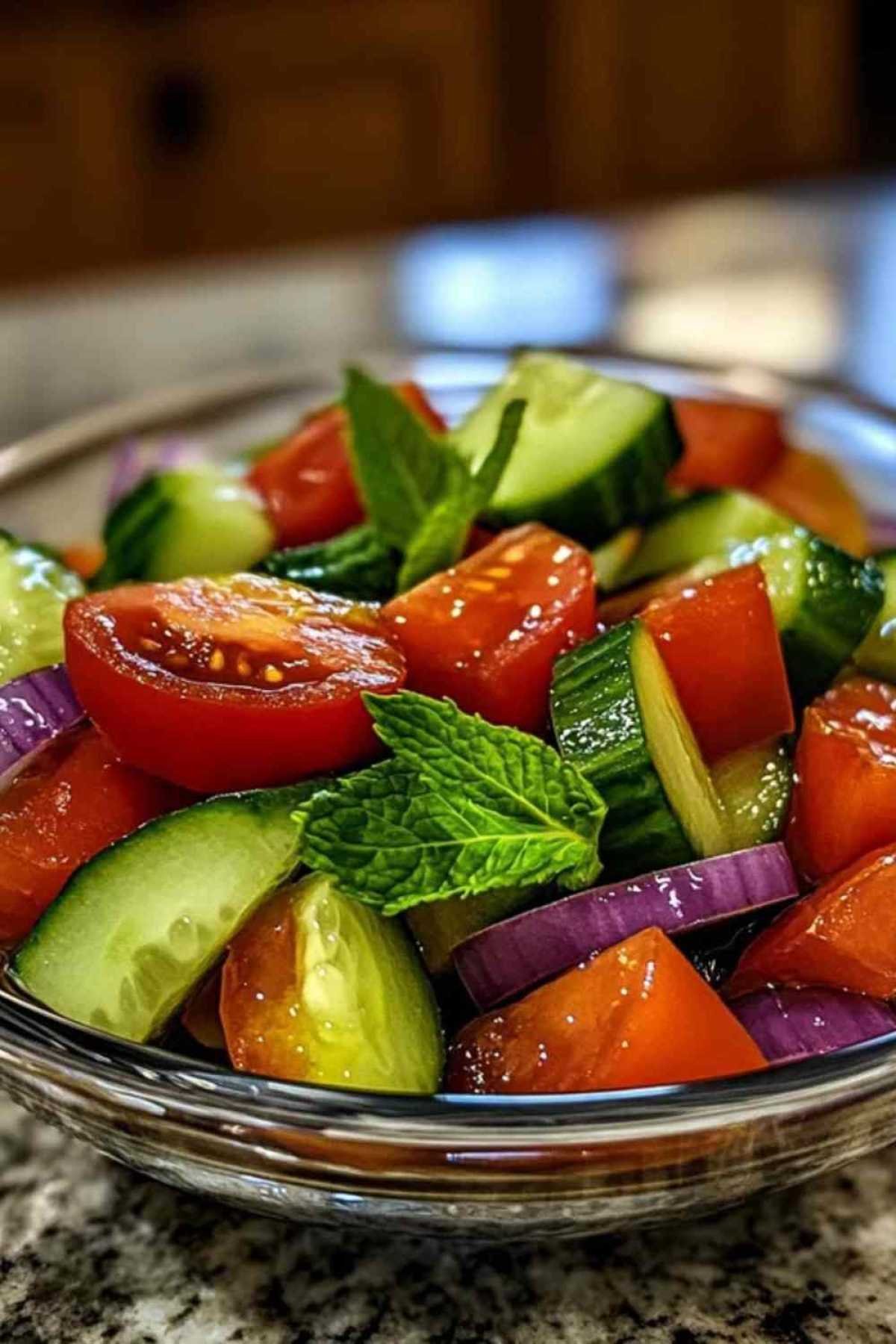 Salade de concombre servie avec un filet de poisson blanc