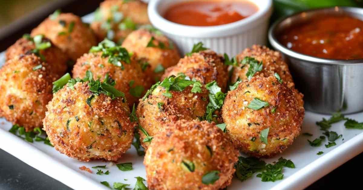 Boulettes de courgettes au four dorées et croustillantes