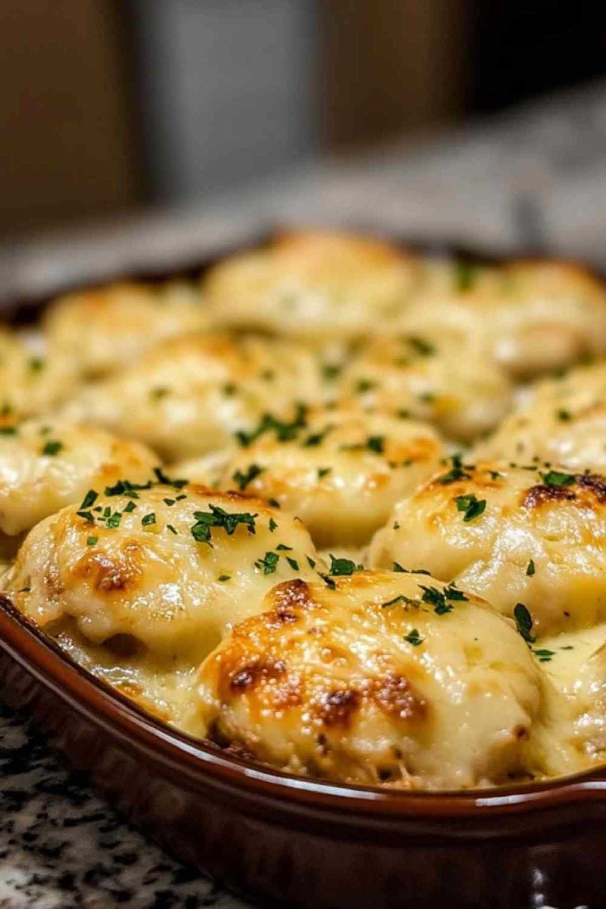  Bouchées de champignons gratinés dorés sortant du four