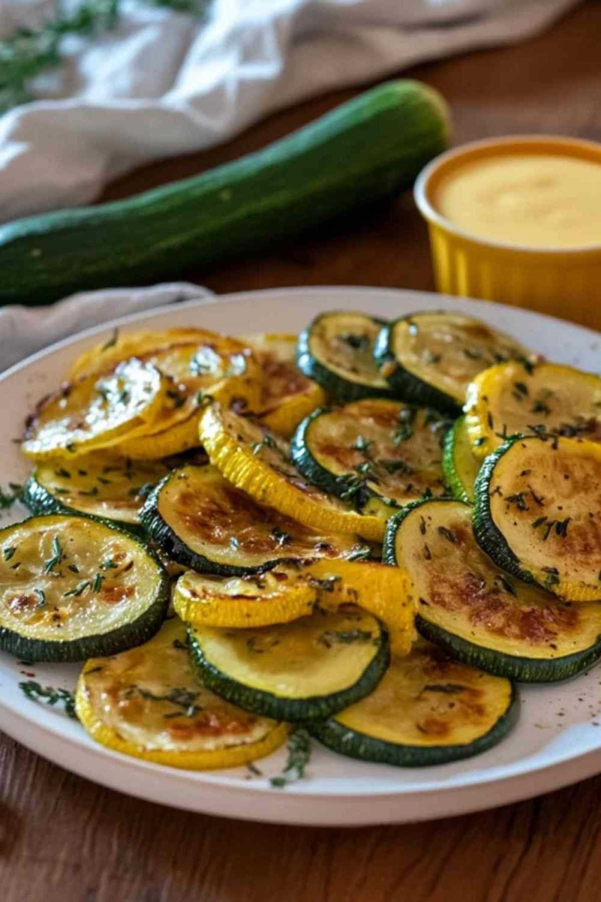 Galettes de courgettes croustillantes servies avec sauce yaourt