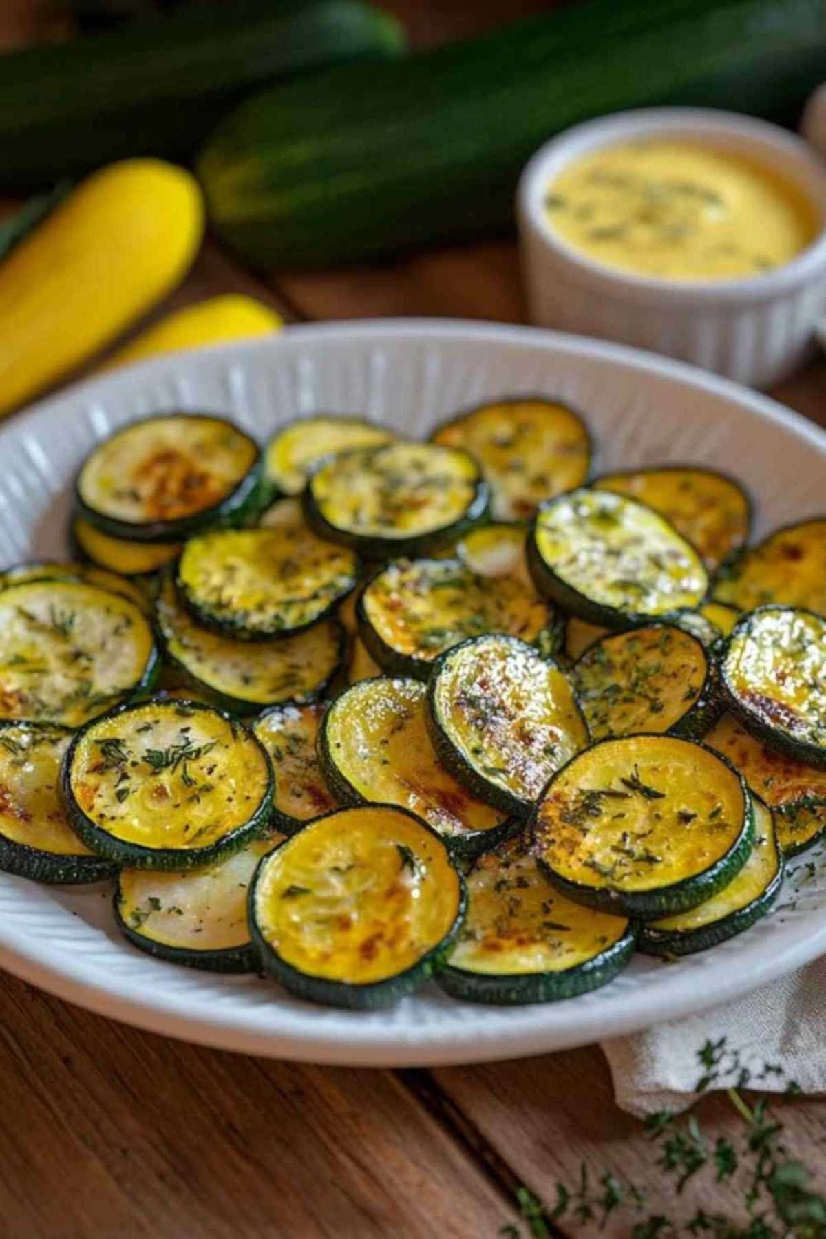 Galettes de courgettes croustillantes servies avec sauce yaourt