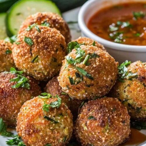 Boulettes de courgettes crues prêtes à être enfournées