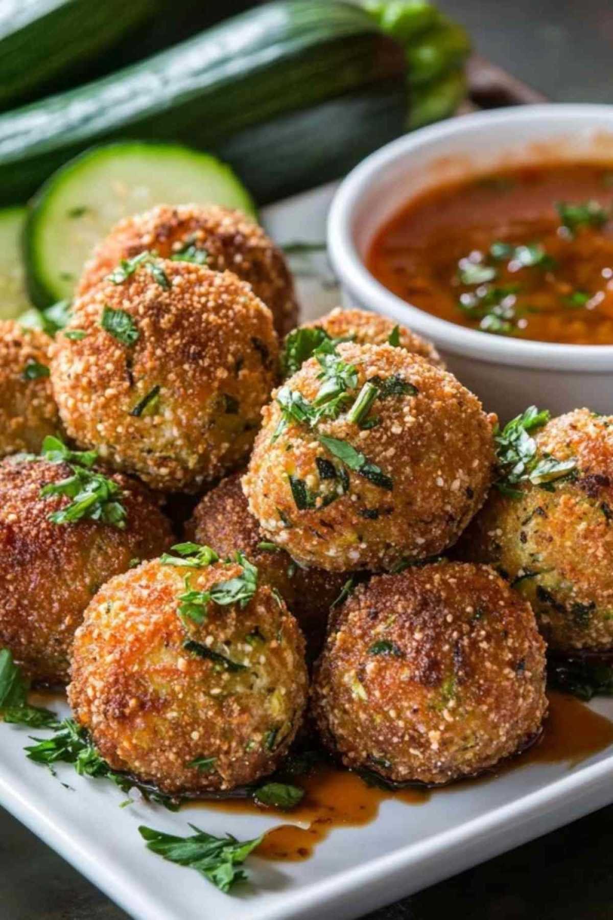 Boulettes de courgettes crues prêtes à être enfournées