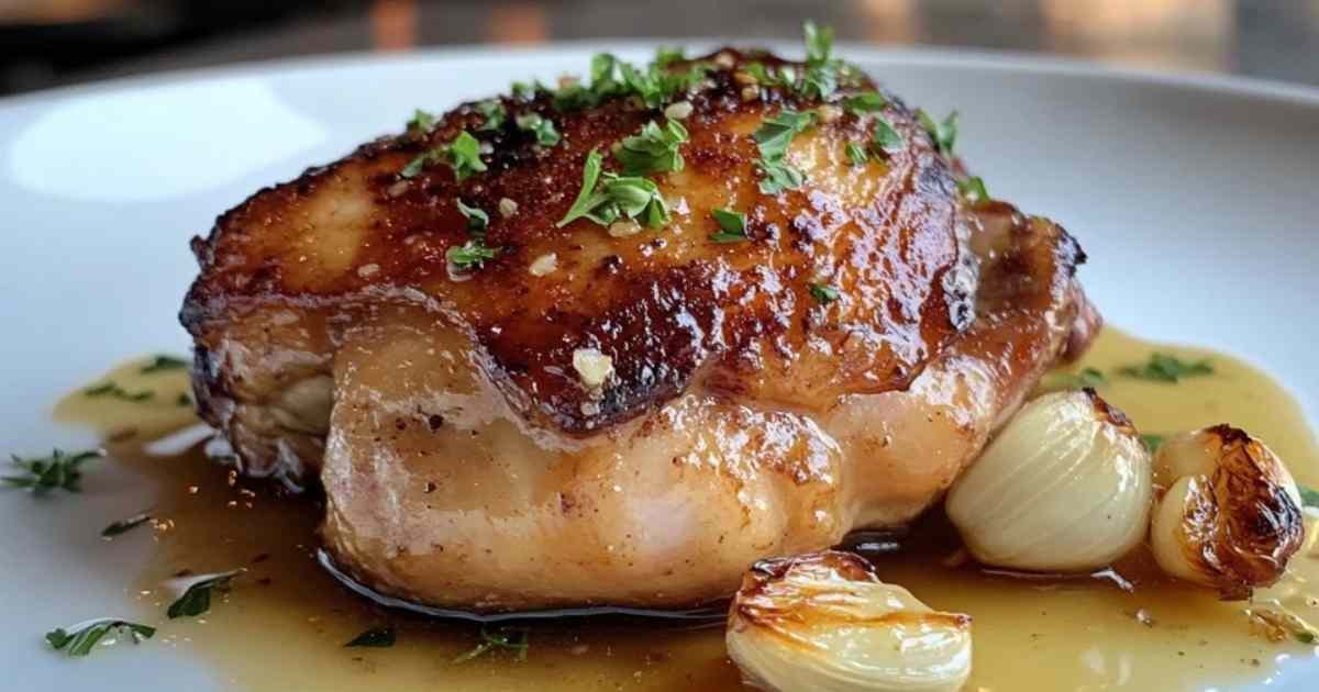 Cuisses de poulet marinées dans sauce miel et ail
