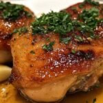 Cuisses de poulet marinées dans sauce miel et ail