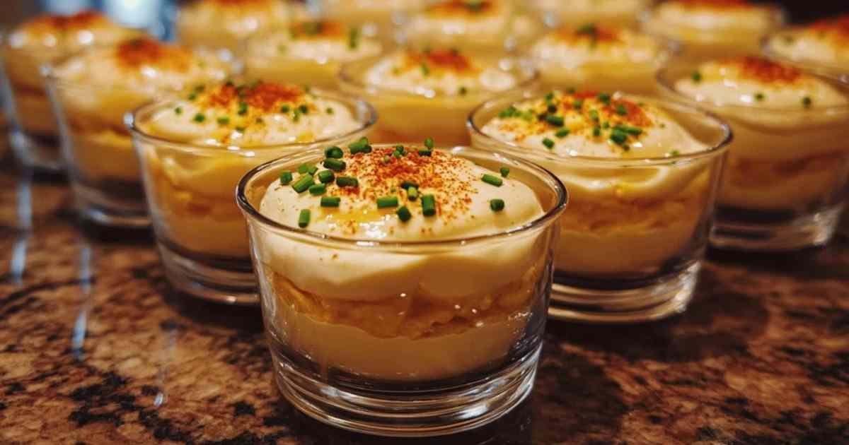 Préparation de la garniture des œufs mimosa en verrines