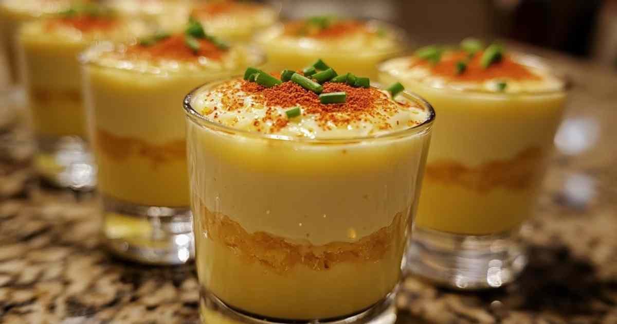 Préparation de la garniture des œufs mimosa en verrines