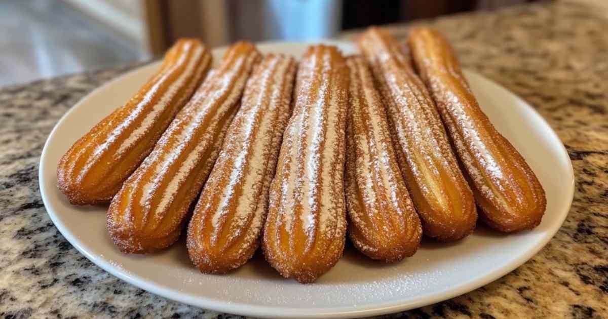 Churros maison croustillants saupoudrés de sucre