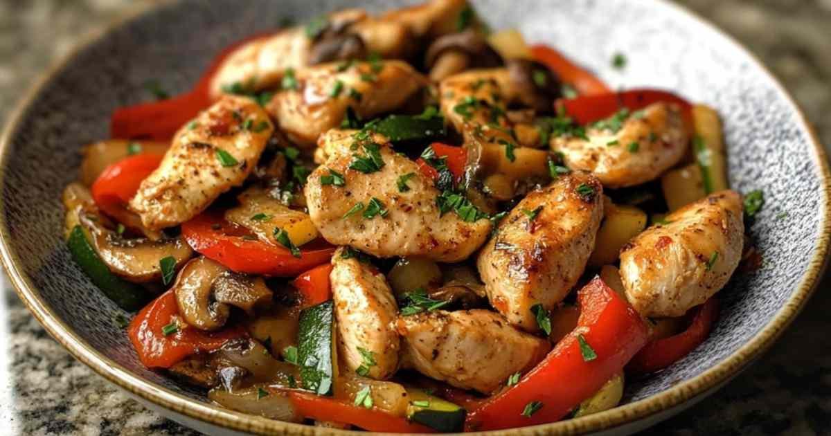 Préparation des ingrédients pour l'émincé de poulet