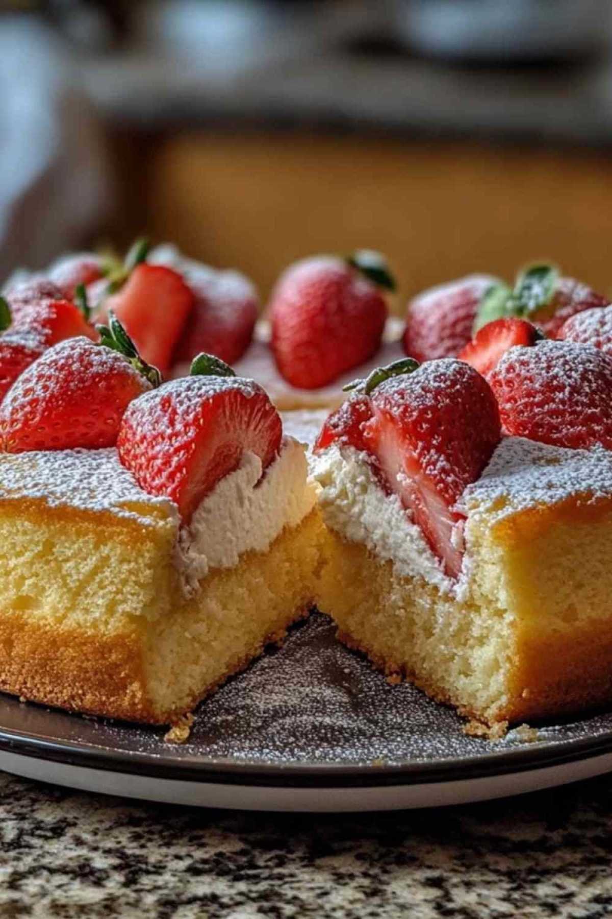 Ingrédients pour le gâteau fondant au mascarpone et fraises