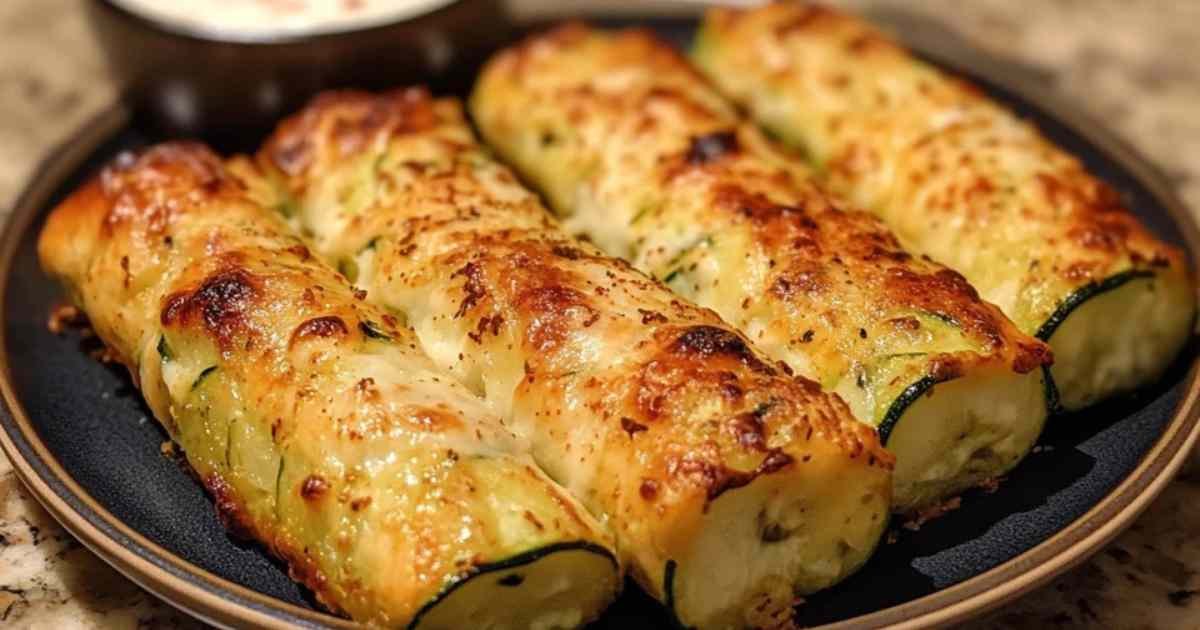Croustillants courgettes fromage prêts à être enfournés sur une plaque de cuisson