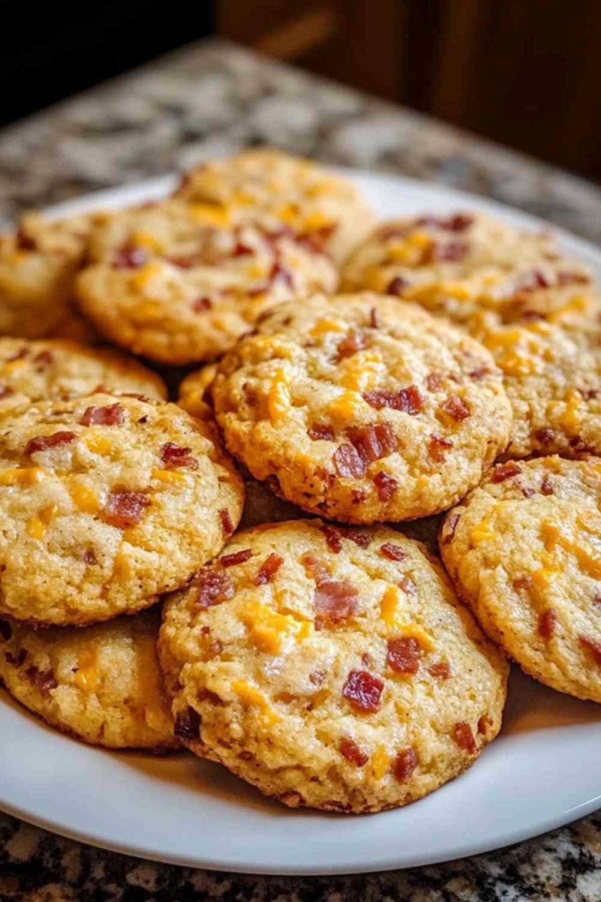 Pâte à cookies au cheddar avec lardons avant façonnage